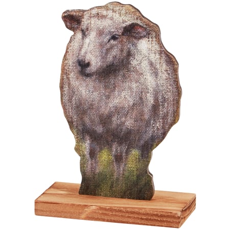 White Sheep Stand Up - Wood