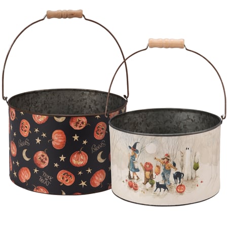 Let's Get Spooky Bucket Set - Metal, Paper, Wood