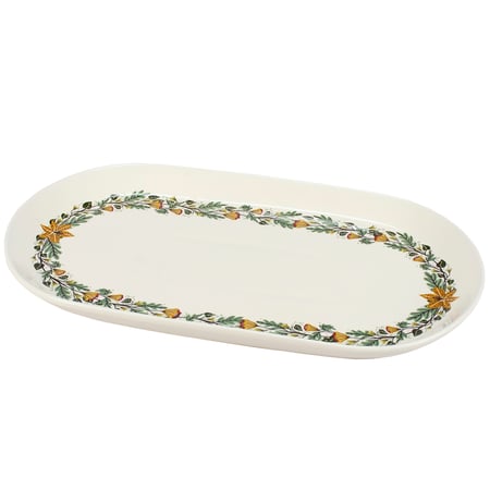Oval Nouveau Botanical Platter - Stoneware