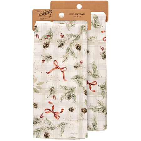 Christmas Greenery Kitchen Towel - Cotton
