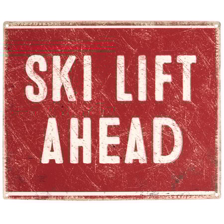 Ski Lift Ahead Wall Decor - Metal