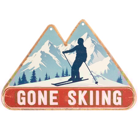 Gone Skiing Wall Decor - Metal