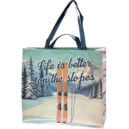 On The Slopes Shopping Tote - Post-Consumer Material, Nylon