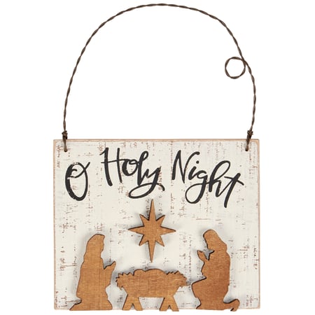 O Holy Night Ornament - Wood, Wire
