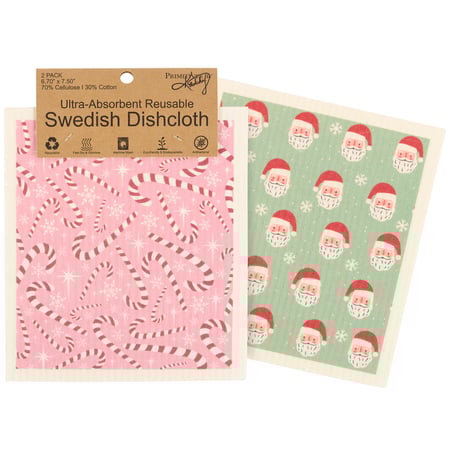 Candy Canes Swedish Cloth Set - Cellulose, Cotton