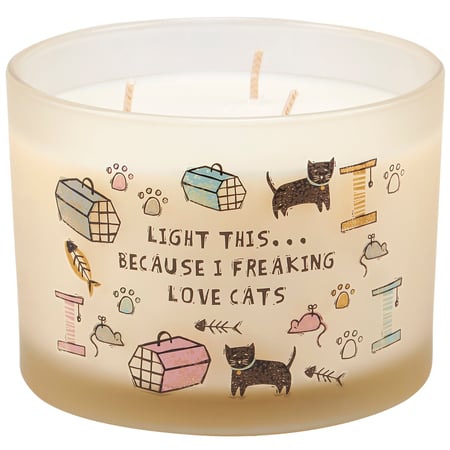 Love Cats Candle - Soy Wax, Glass, Cotton