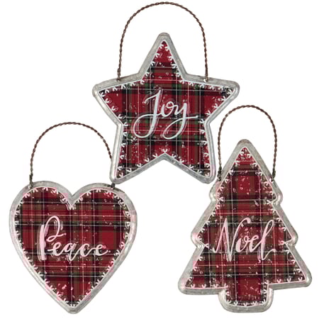 Peace Ornament Set - Metal, Wire, Mica