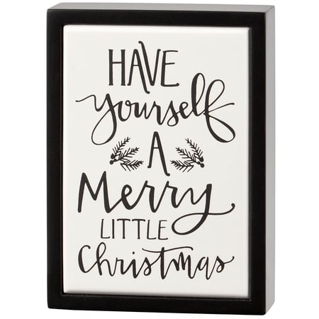 Merry Little Christmas Box Sign Mini - Wood
