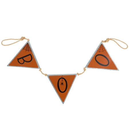 Boo Pennant Banner - Metal, Jute