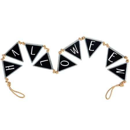 Halloween Pennant Banner - Metal, Jute