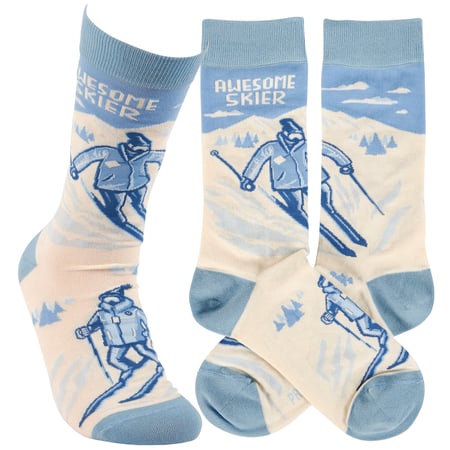 Awesome Skier Socks - Cotton, Nylon, Spandex
