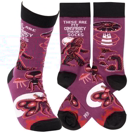 These Are My Conspiracy Theory Socks - Cotton, Nylon, Spandex