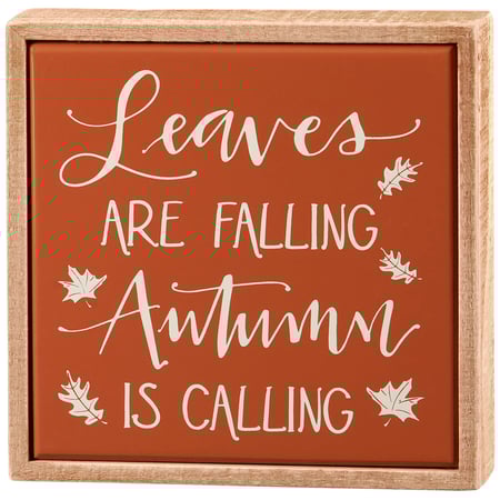 Autumn Is Calling Box Sign Mini - Wood