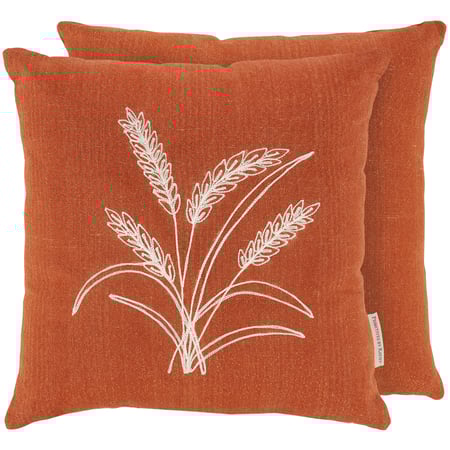 Wheat Stalks Pillow - Cotton, Zipper