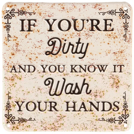 Wash Your Hands Wall Decor - Metal