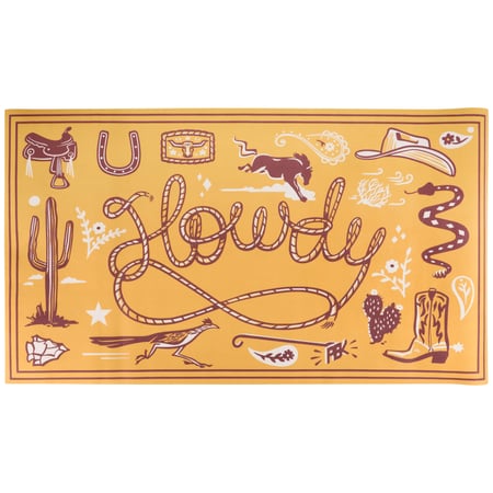 Howdy Rug - Polyester, PVC skid-resistant backing
