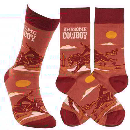Awesome Cowboy Socks - Cotton, Nylon, Spandex
