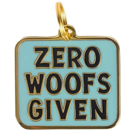 Zero Woofs Given Collar Charm - Metal, Enamel, Paper