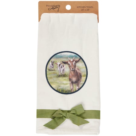 Goats Kitchen Towel - Cotton, Terrycloth, Ribbon