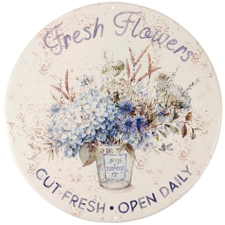 Flowers Cut Fresh Wall Decor - Metal