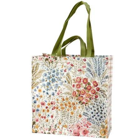 Mixed Florals Market Tote - Post-Consumer Material, Nylon