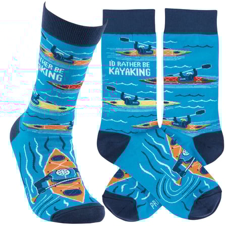 Rather Be Kayaking Socks - Cotton, Nylon, Spandex