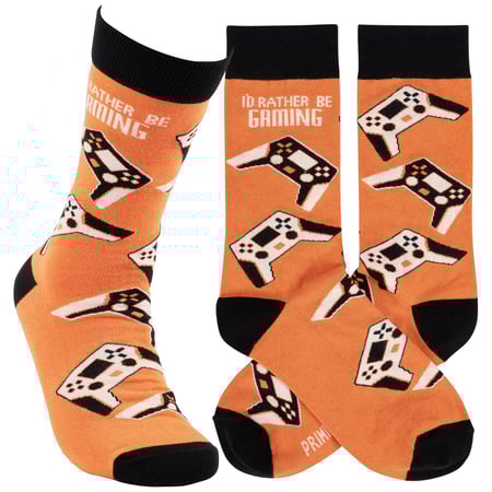 I'd Rather Be Gaming Socks - Cotton, Nylon, Spandex
