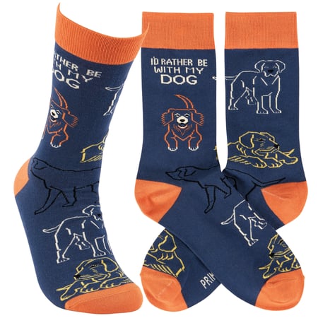 Rather Be With My Dog Socks - Cotton, Nylon, Spandex