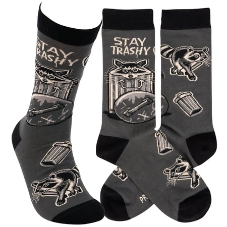 Stay Trashy Socks - Cotton, Nylon, Spandex