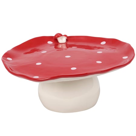 Mushroom Pedestal Tray - Stoneware