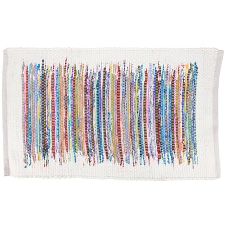 Chindi Stripe Rug - Polyester, Cotton, Latex skid-resistant backing