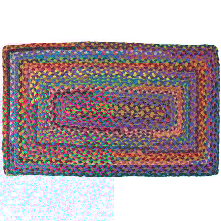 Chindi Braided Rug - Polyester, Cotton, Latex skid-resistant backing