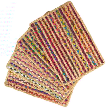 Chindi Braided Placemat Set - Cotton, Jute
