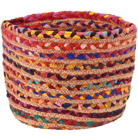 Chindi Braided Bin - Polyester, Cotton, Jute