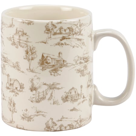 Farmhouse Toile Mug - Stoneware