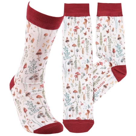 Mushroom Study Socks - Polyester, Spandex