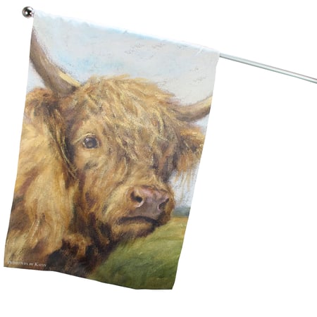 Highland Cow House Flag - Polyester