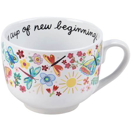 A Cup Of New Beginnings Mug - Stoneware