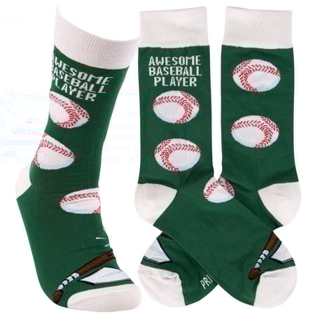 Awesome Baseball Player Socks - Cotton, Nylon, Spandex