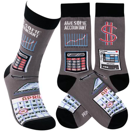Awesome Accountant Socks - Cotton, Nylon, Spandex