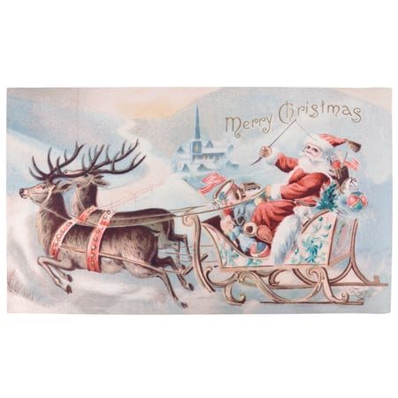 Merry Christmas Rug - Polyester, PVC skid-resistant backing
