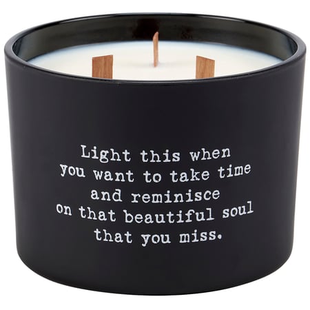 Bereavement Poetry Candle - Soy Wax, Glass, Wood