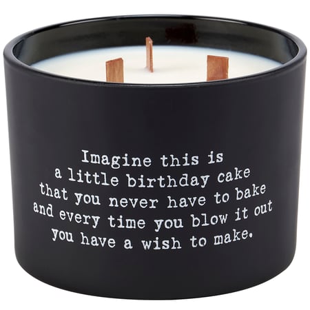 Birthday Poetry Candle - Soy Wax, Glass, Wood
