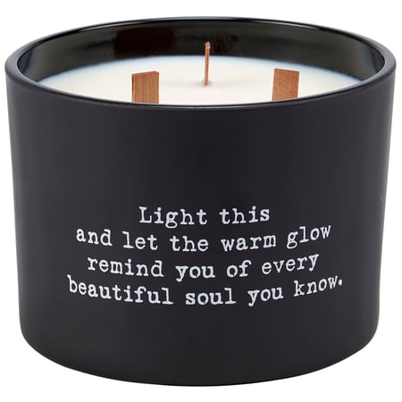 Warm Glow Poetry Candle - Soy Wax, Glass, Wood