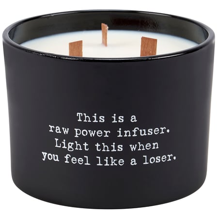 Power Poetry Candle - Soy Wax, Glass, Wood