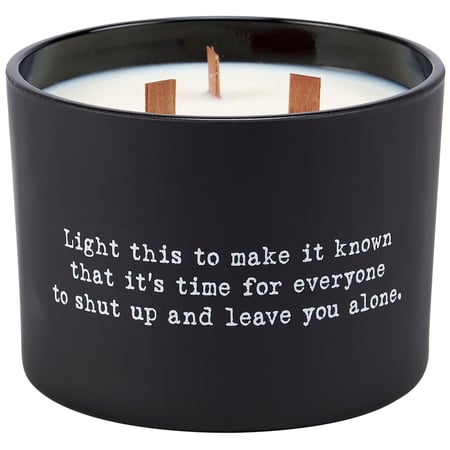 Alone Time Poetry Candle - Soy Wax, Glass, Wood