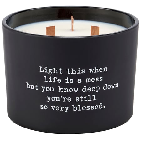 Blessed Poetry Candle - Soy Wax, Glass, Wood
