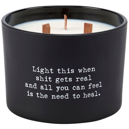 Heal Poetry Candle - Soy Wax, Glass, Wood
