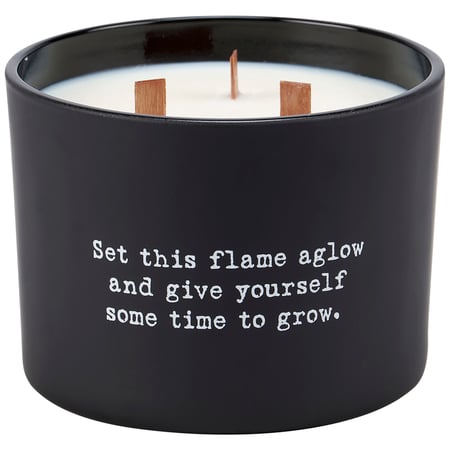 Time to Grow Poetry Candle - Soy Wax, Glass, Wood