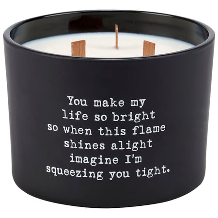 Squeezing You Tight Poetry Candle - Soy Wax, Glass, Wood